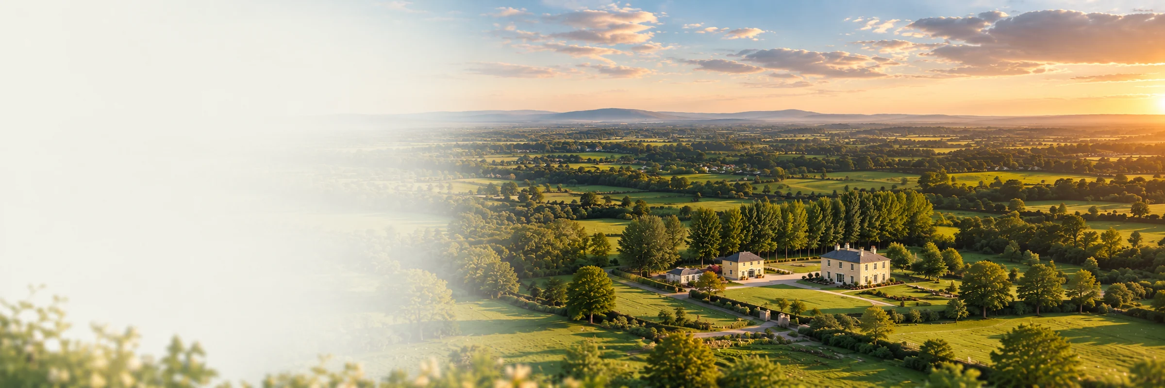 Aerial view of the C2 English School campus in the Irish countryside