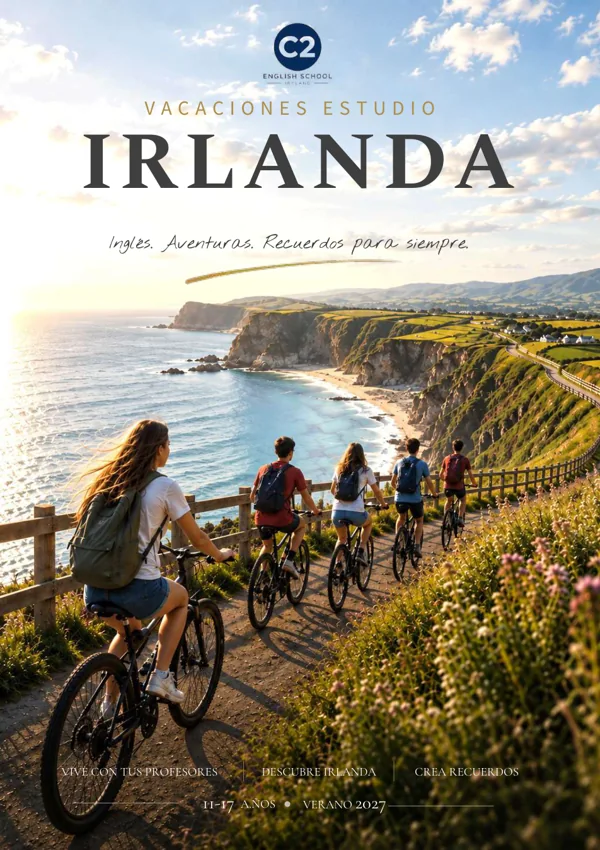 Cover of the C2 Teen Study Holidays in Ireland 2027 catalogue in Español