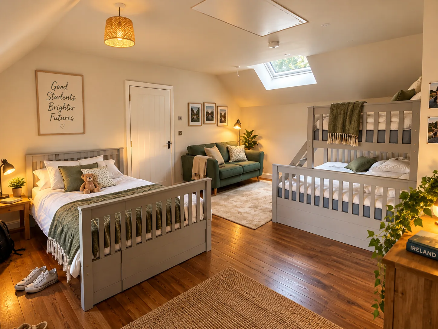 Welcoming shared bedroom inside the C2 Coach House